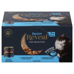 Reveal Senior 7+ Years Fish Selection Grain Free Assorted Cat Food - 8 x 2.47 oz Cans