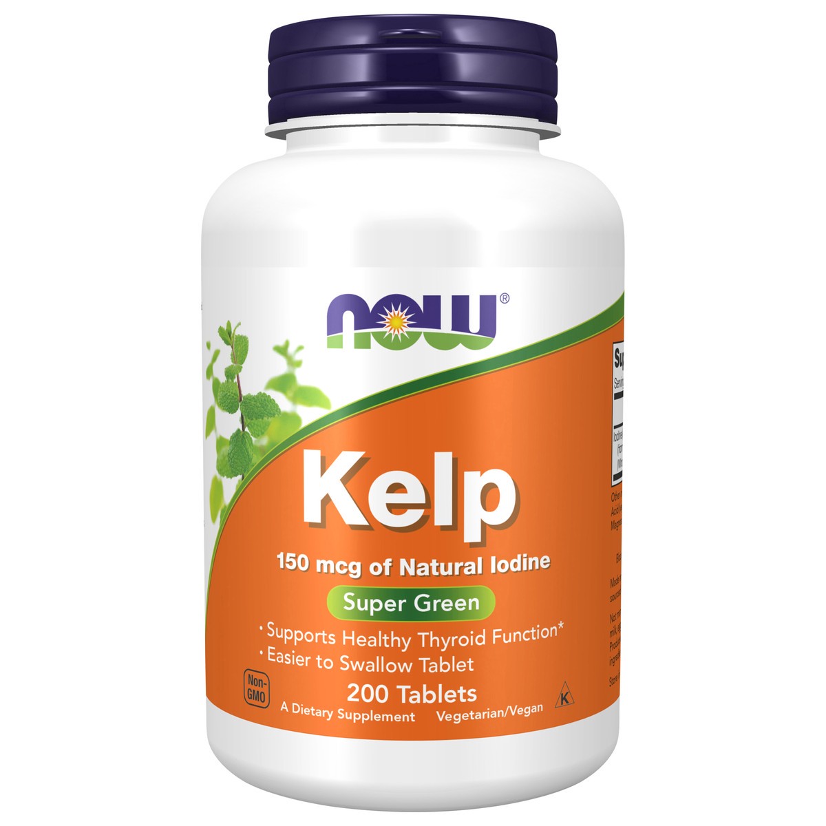 slide 1 of 4, NOW Kelp 150 mcg - 200 Tablets, 200 ct