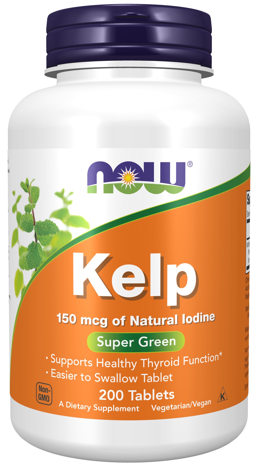 slide 1 of 4, NOW Kelp 150 mcg - 200 Tablets, 200 ct