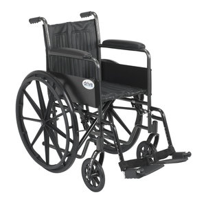 slide 1 of 1, Drive Medical Silver Sport 2 Wheelchair, Non Removable Fixed Arms, Swing Away Footrests, 18'' Seat, 1 ct