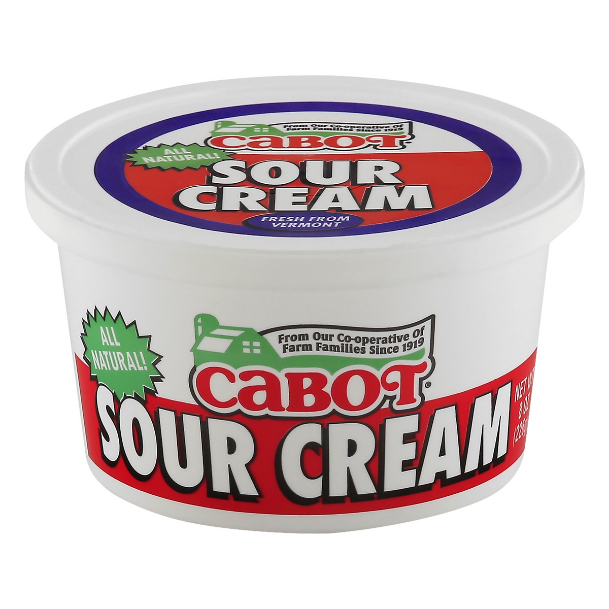 slide 1 of 1, Cabot Sour Cream, 8 oz