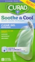 slide 1 of 1, Curad Soothe & Cool Clear Gel Bandages, 8 ct