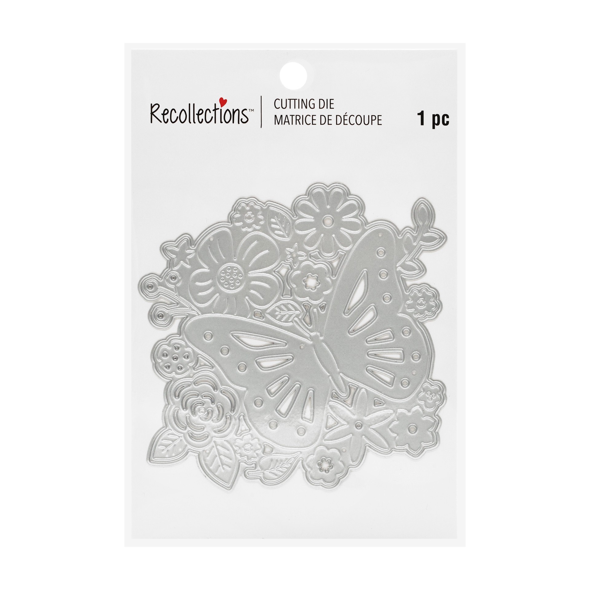 slide 4 of 5, Butterfly & Flowers Cutting Die By Recollections, 10.2cm x 15.2cm