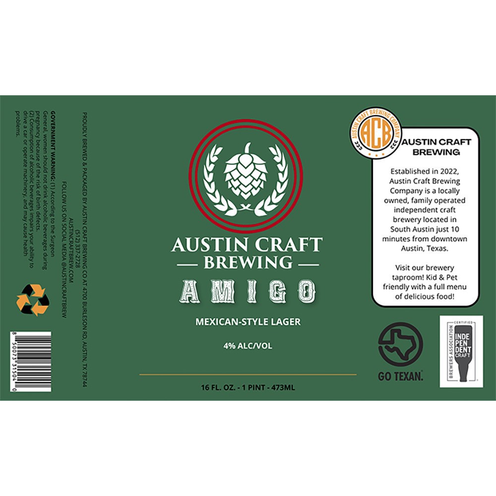 slide 1 of 1, Austin Craft Brewing Austin Craft Amigo, 4 ct; 16 oz