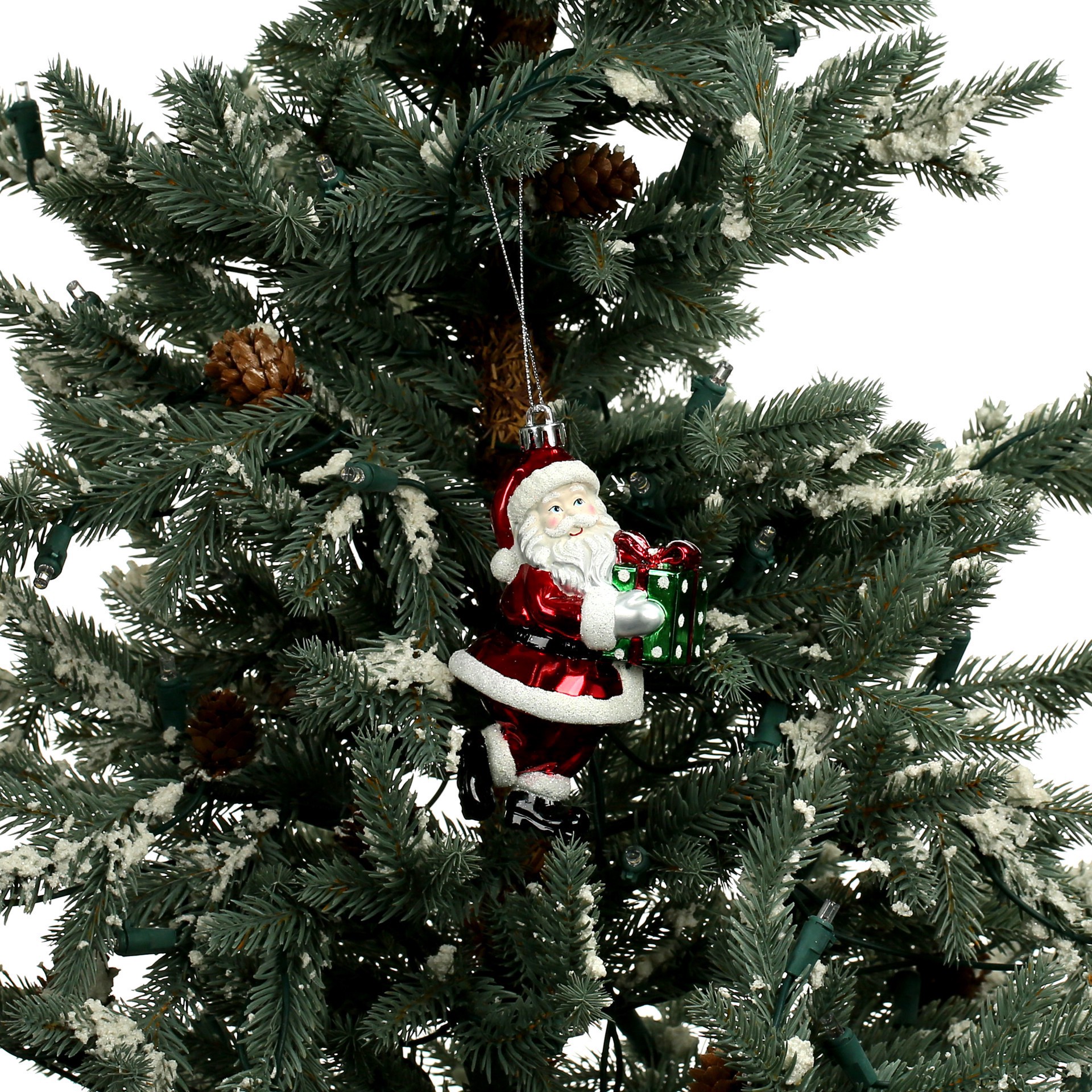 slide 3 of 3, 2 Pack 3" Classic Santa With Gift Shatterproof Ornaments By Ashland, 2 ct