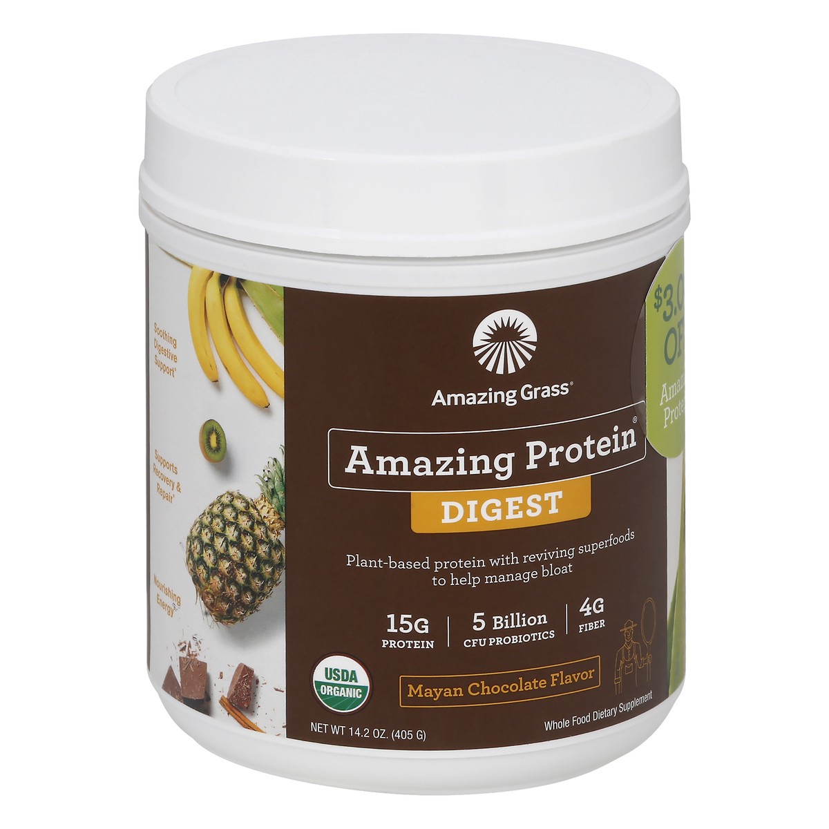 slide 8 of 13, Amazing Grass Digest Mayan Chocolate Flavor Amazing Protein Digest 14.2 oz, 14.2 oz