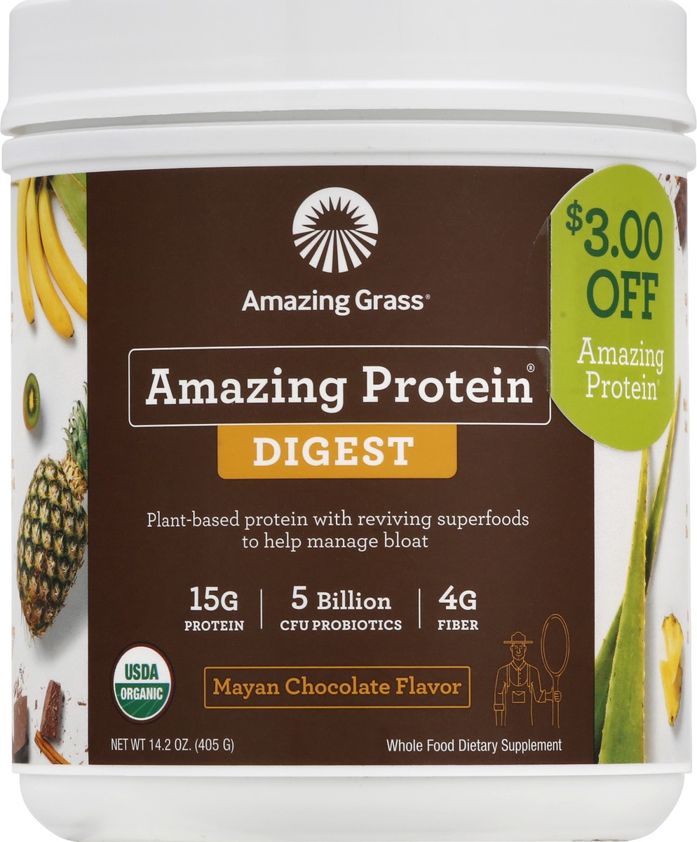 slide 5 of 13, Amazing Grass Digest Mayan Chocolate Flavor Amazing Protein Digest 14.2 oz, 14.2 oz