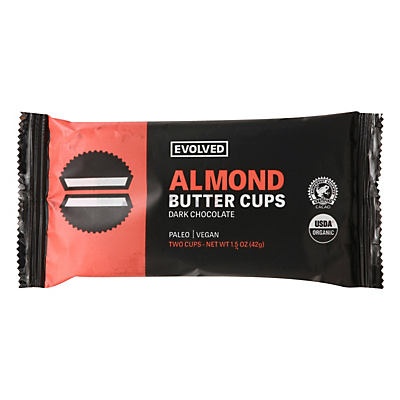slide 1 of 1, EVOLVED Almond Vegan Dark Chocolate Butter Cups 2 ea, 2 ct