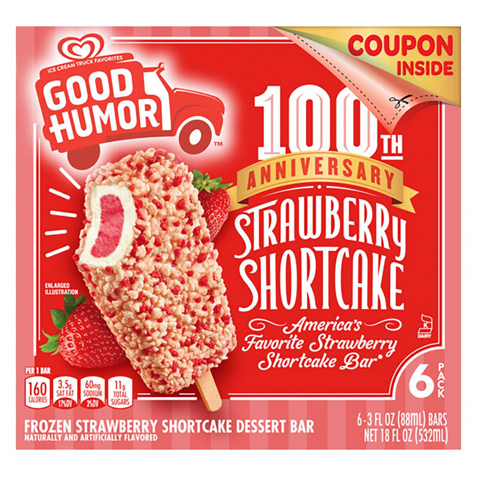slide 1 of 1, Good Humor Ice Cream & Frozen Desserts Strawberry Shortcake Bar, 6 ct