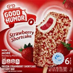 Good Humor Frozen Dairy Dessert Bars Strawberry Shortcake, 3.0oz, 6 Bars