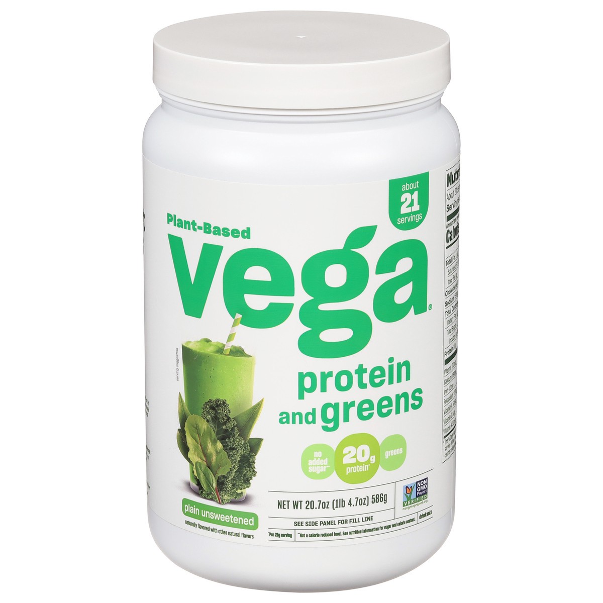 slide 1 of 9, Vega Protein & Greens Natural Protein Powder, 20.7 oz