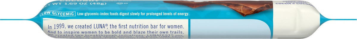 slide 4 of 9, LUNA Bar - Chocolate Dipped Coconut Flavor - Snack Bars - Non-GMO - Gluten-Free Protein Bars - Made with Organic Oats - 1.69 oz, 1.69 oz