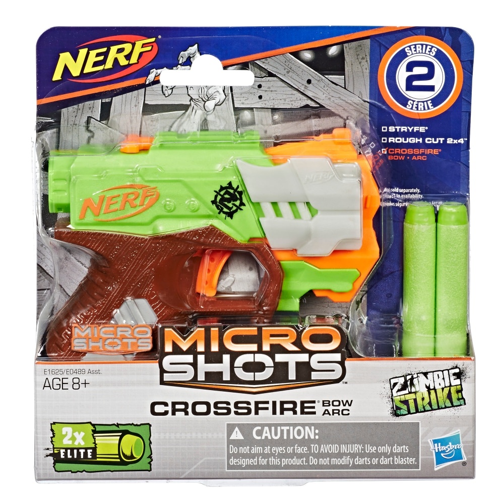 slide 1 of 1, Nerf Microshots Zombie Strike Crossfire Bow Blaster, 1 ct