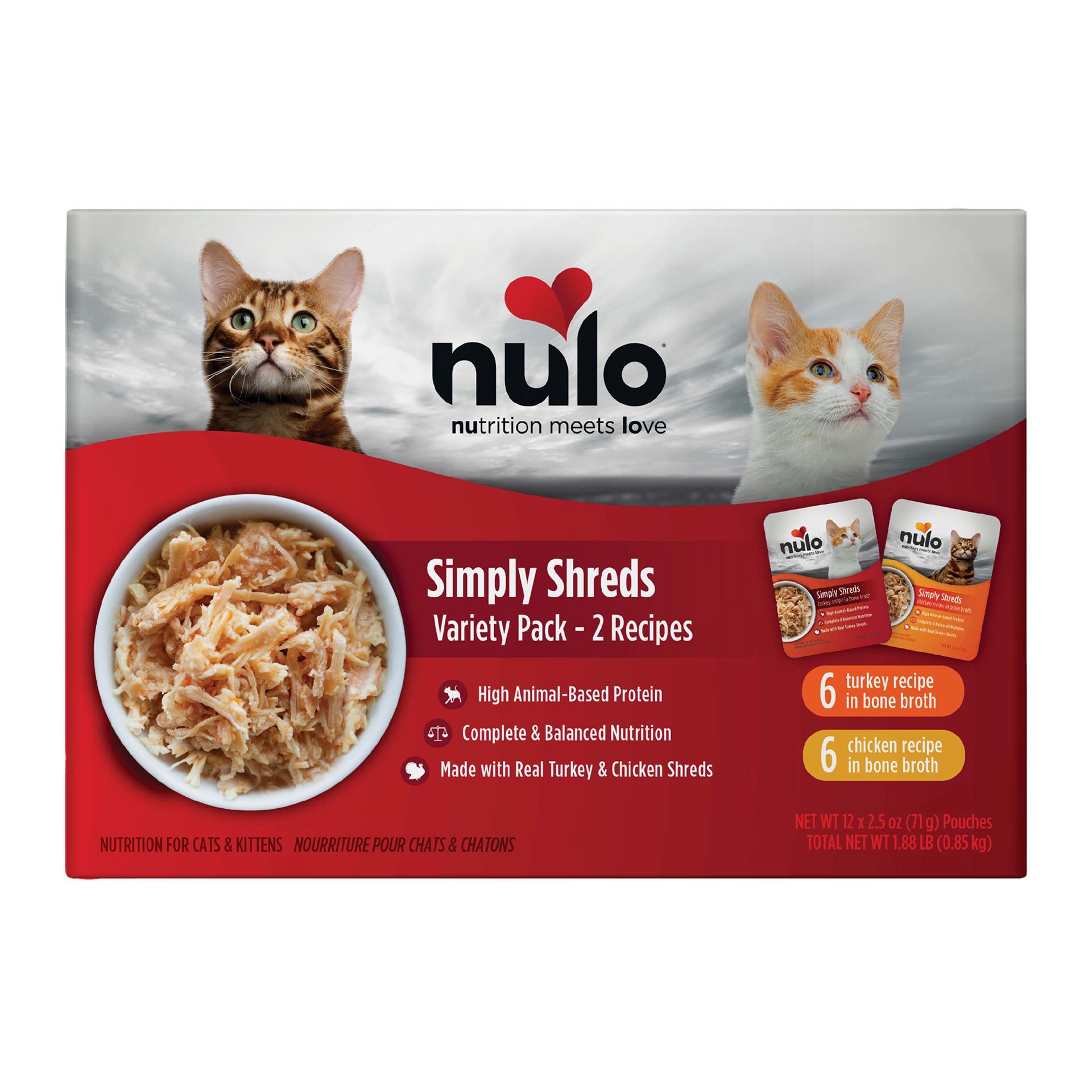 slide 1 of 1, Nulo Simply Shreds Cat Food Topper - 12 Ct, Variety Pack, 12 ct