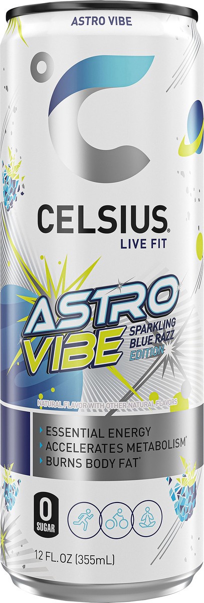 slide 6 of 9, CELSIUS Sparkling Astro Vibe, Functional Energy Drink 12 Fl Oz Single Can, 12 fl oz