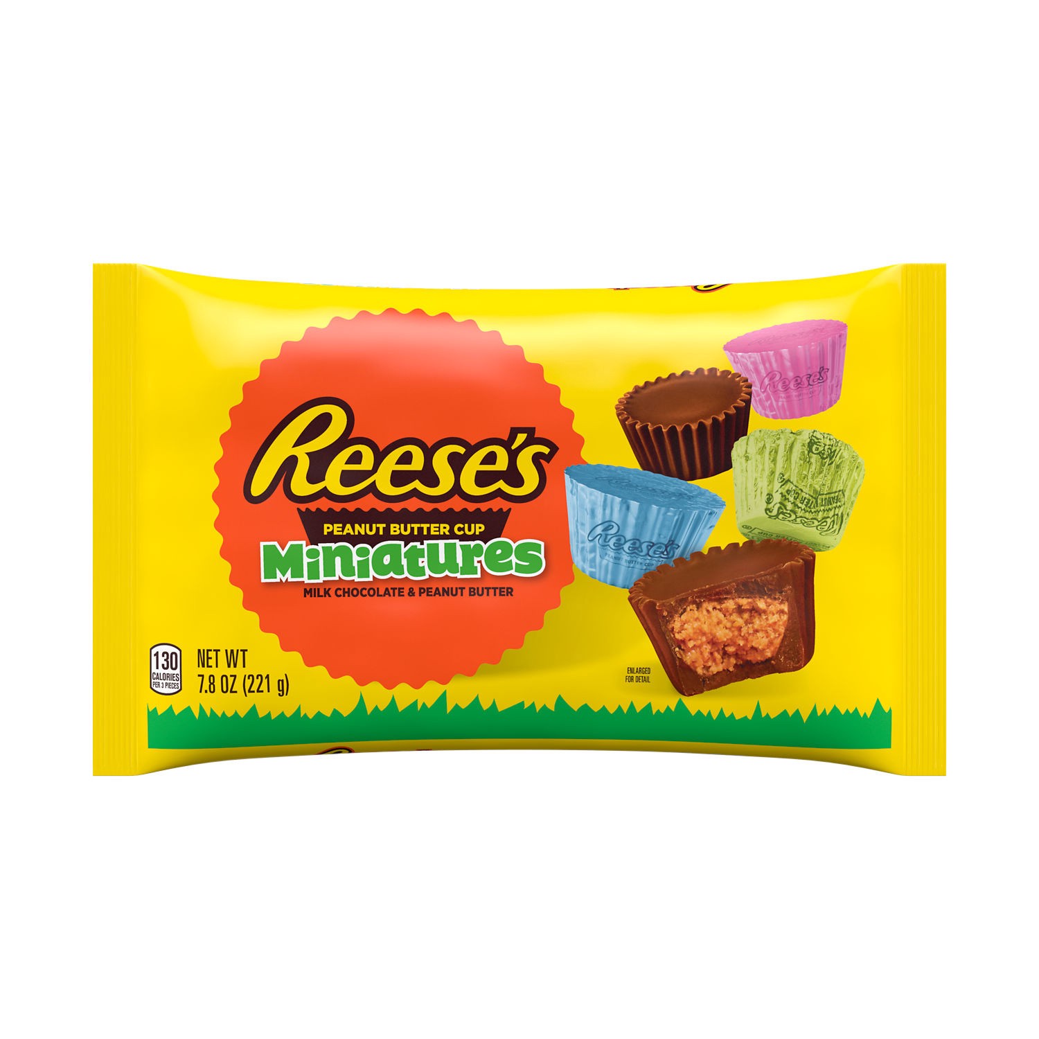 slide 1 of 3, Reese's Miniatures Milk Chocolate Peanut Butter, Easter Candy Cups Bag, 7.8 oz, 7.8 oz