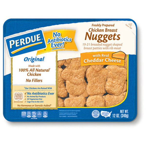 slide 1 of 1, PERDUE Chicken Breast Nuggets With Cheddar Cheese , 12 oz