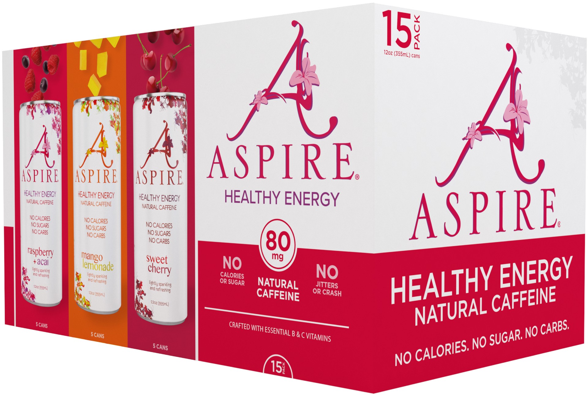 slide 1 of 2, Aspire Brands, Inc Aspire Healthy Energy Variety Pack Cans, 15-count, 