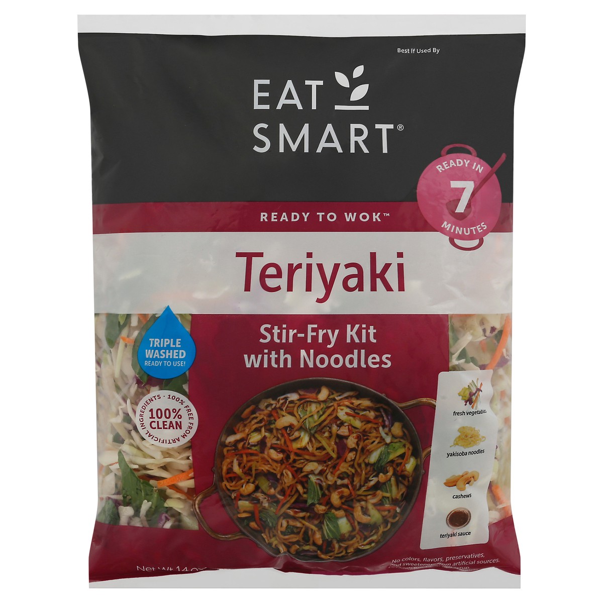 slide 1 of 10, Eat Smart Ready to Wok Teriyaki Stir-Fry Kit with Noodles 14 oz, 14 oz