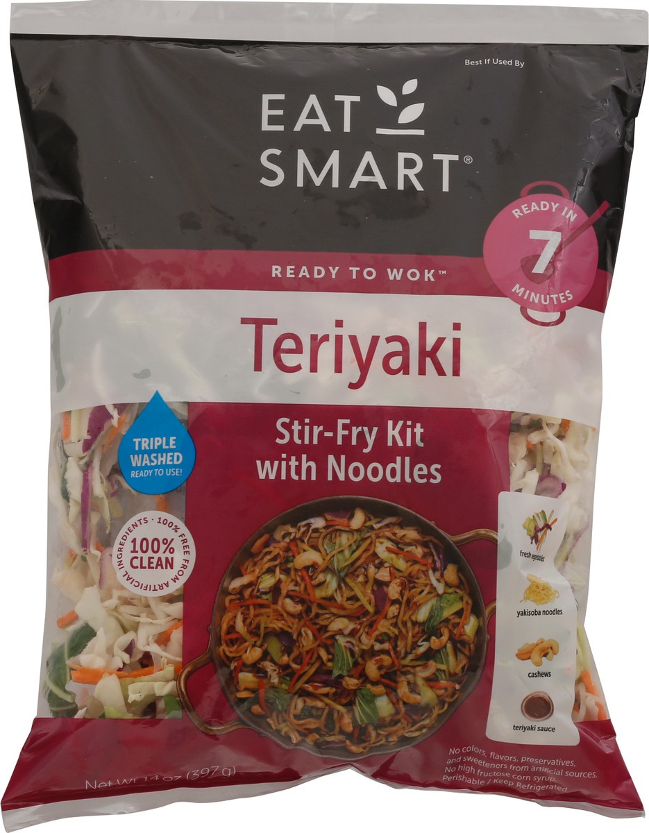 slide 9 of 10, Eat Smart Ready to Wok Teriyaki Stir-Fry Kit with Noodles 14 oz, 14 oz