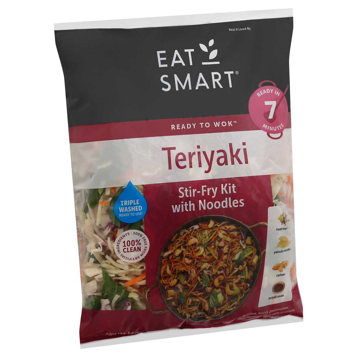 slide 1 of 10, Eat Smart Ready to Wok Teriyaki Stir-Fry Kit with Noodles 14 oz, 14 oz