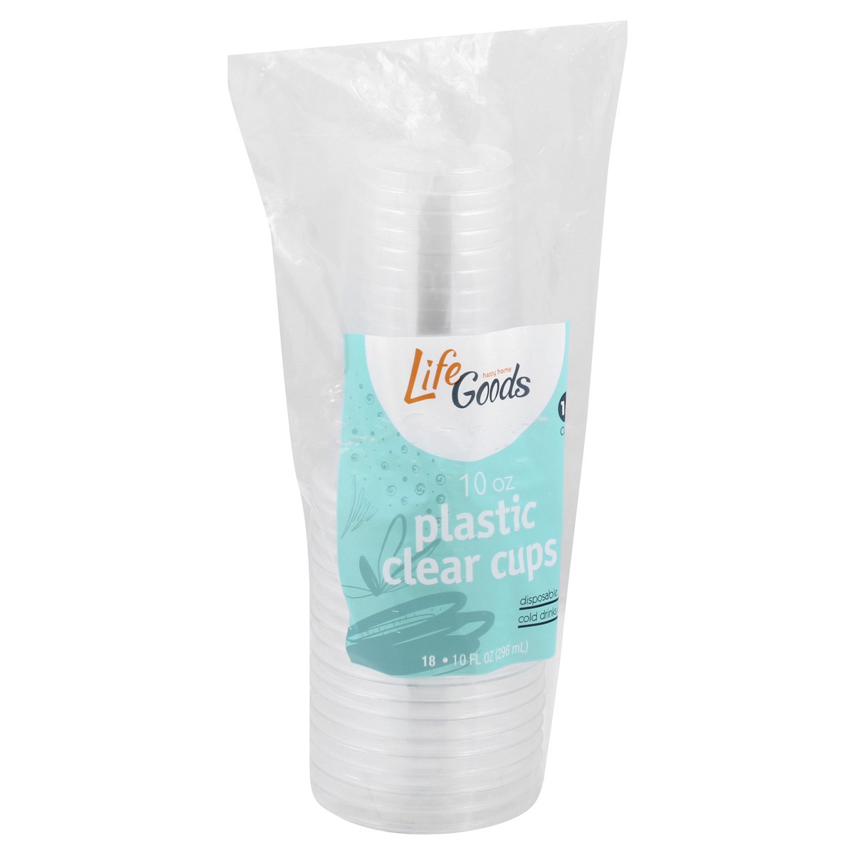 slide 2 of 8, Life Goods 10 Ounce Clear Plastic Cups 18 ea, 18 ct