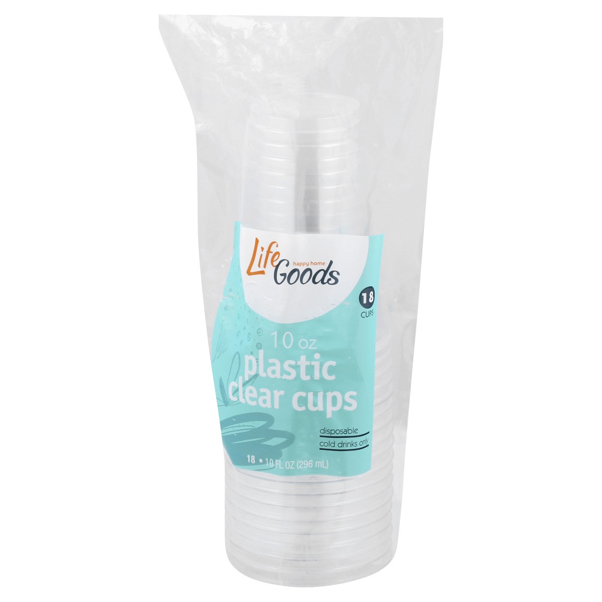 slide 5 of 8, Life Goods 10 Ounce Clear Plastic Cups 18 ea, 18 ct