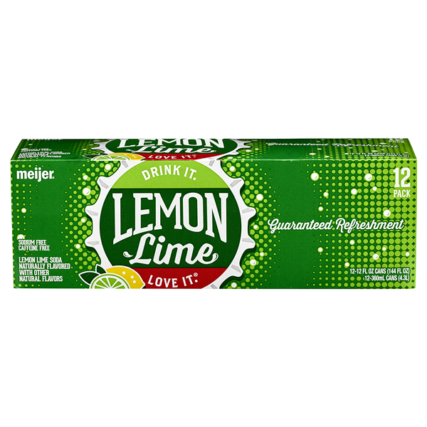 slide 1 of 2, Meijer Lemon Lime Soda Cans, 12 ct