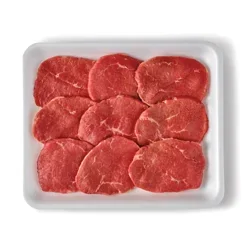 Fresh Thin Boneless Beef Eye of Round Steak, Texas-Size Pack