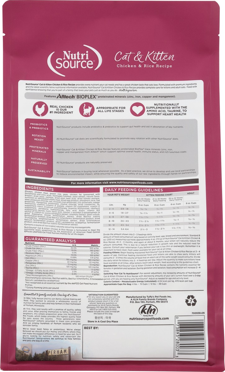 slide 10 of 16, NutriSource All Life Stages Chicken & Rice Recipe Cat Food 4 lb, 4 lb