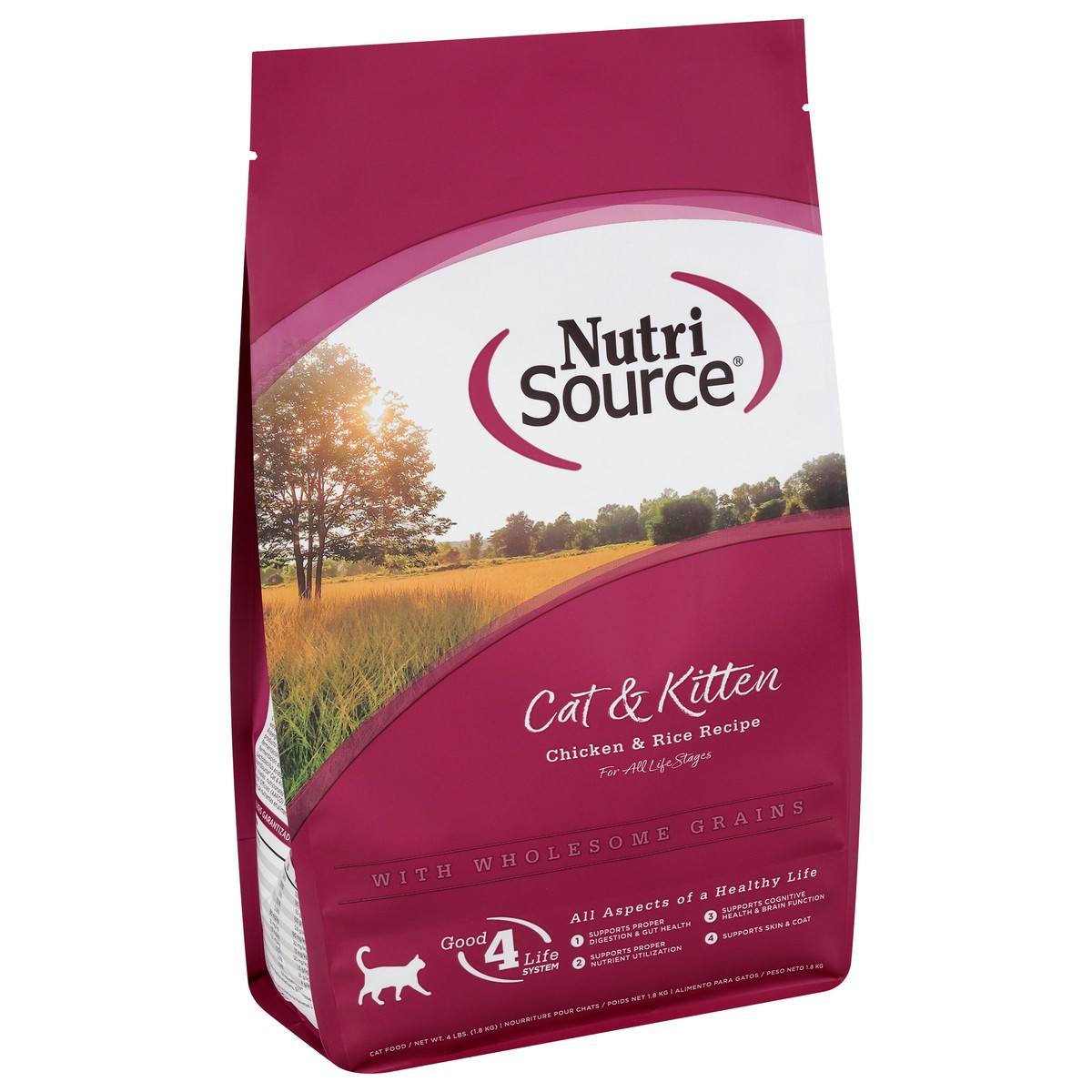 slide 2 of 16, NutriSource All Life Stages Chicken & Rice Recipe Cat Food 4 lb, 4 lb