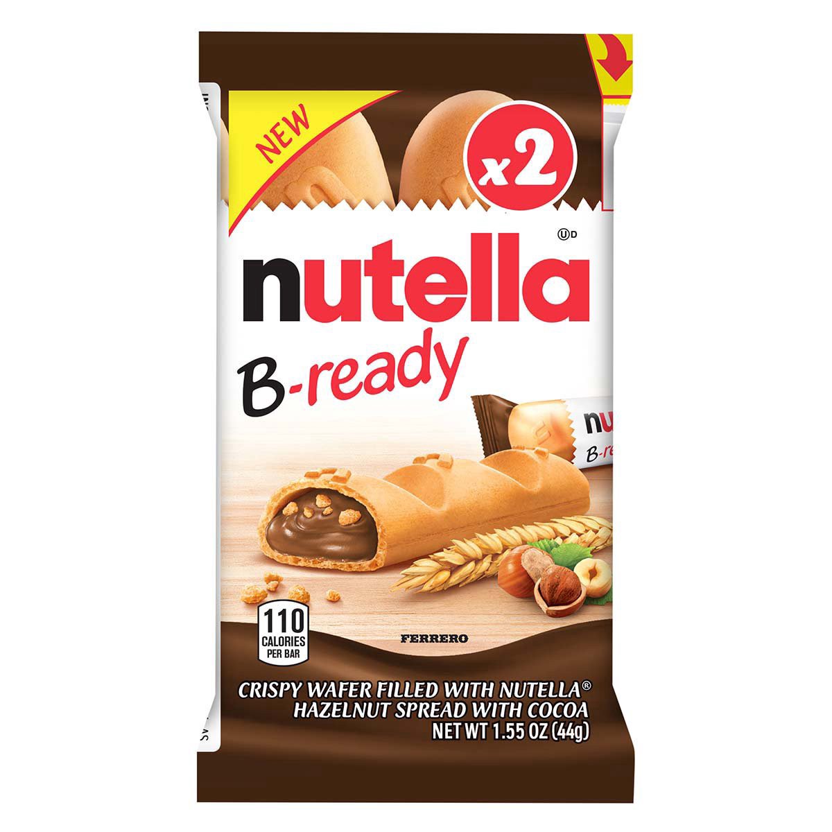 slide 1 of 1, Nutella B-Ready Crispy Wafers, 2 ct