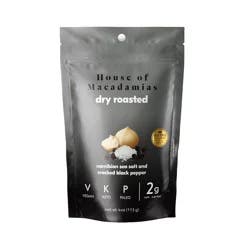 House of Macadamias Dry Roasted Namibian Sea Salt Cracked Black Pepper Macadamias 4 oz