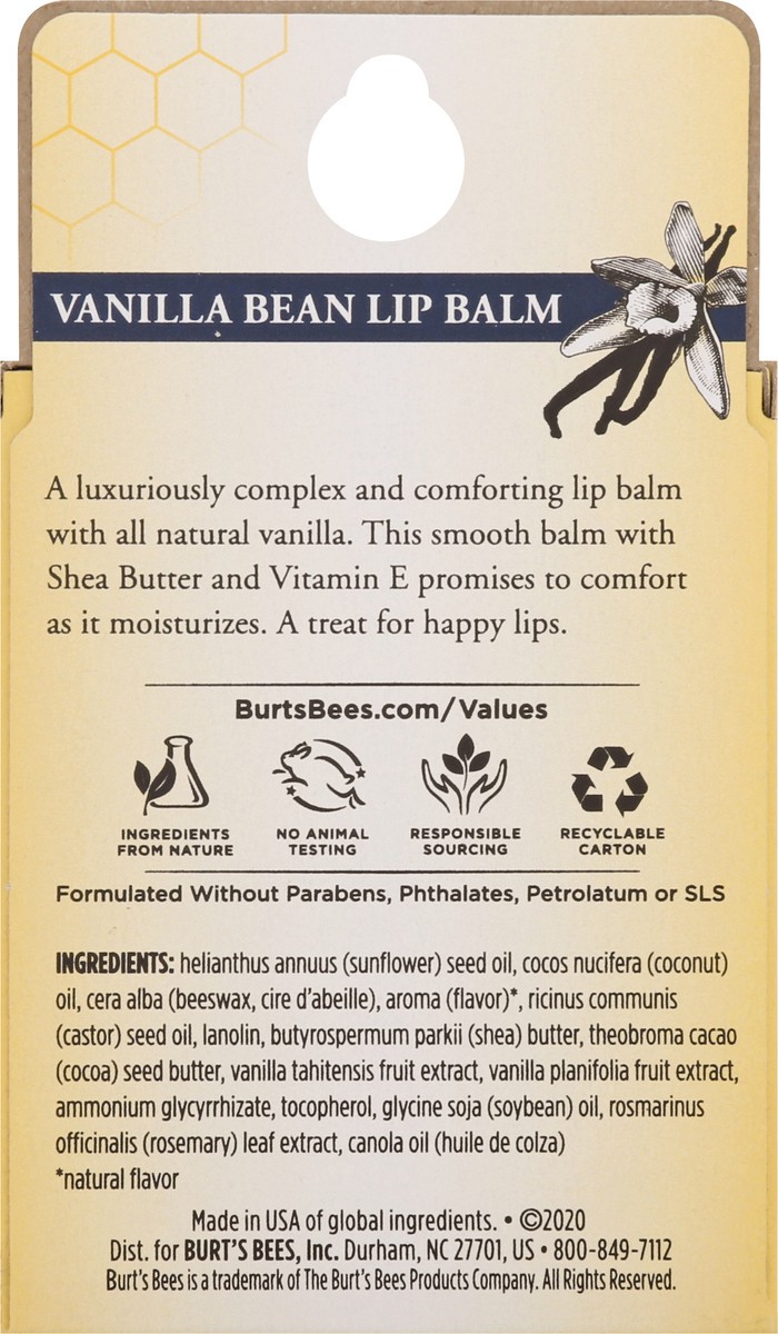 slide 9 of 9, Burt's Bees Lip Balm, Vanilla Bean, 3 ct