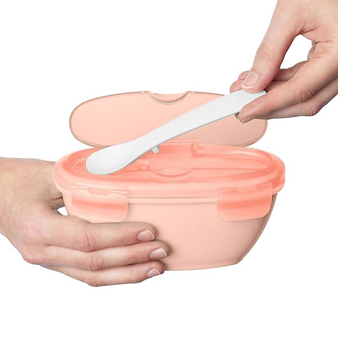 slide 11 of 11, Skip Hop SKIP*HOP Easy-Serve Travel Bowl and Spoon Set - Coral, 2 ct