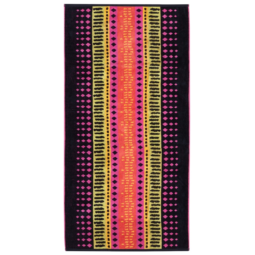 slide 1 of 1, HD Designs Outdoors Jacquard Diamond Stripe Beach Towel - Jet Black, 1 ct