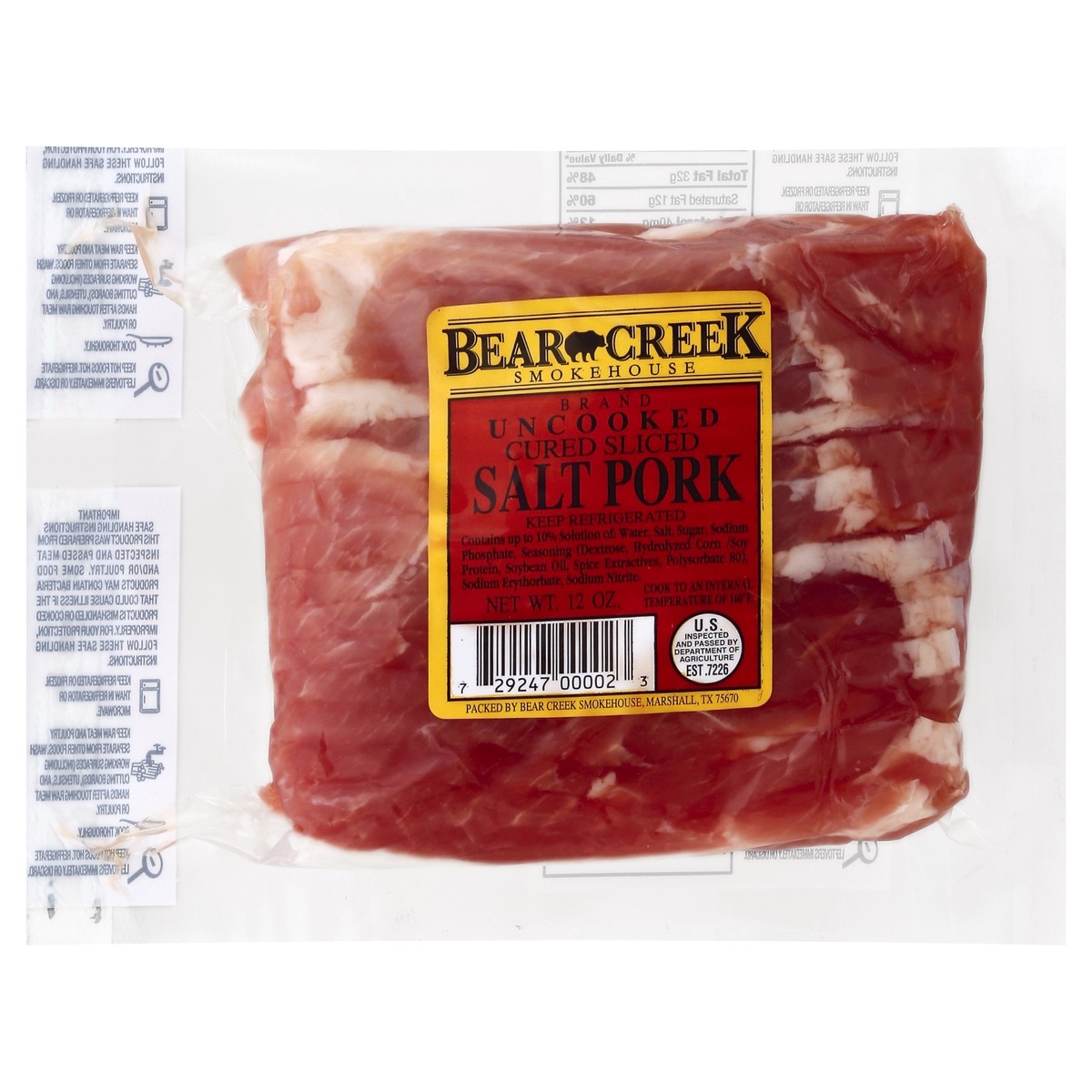 slide 4 of 6, Bear Creek Salt Pork 12 oz, 12 oz