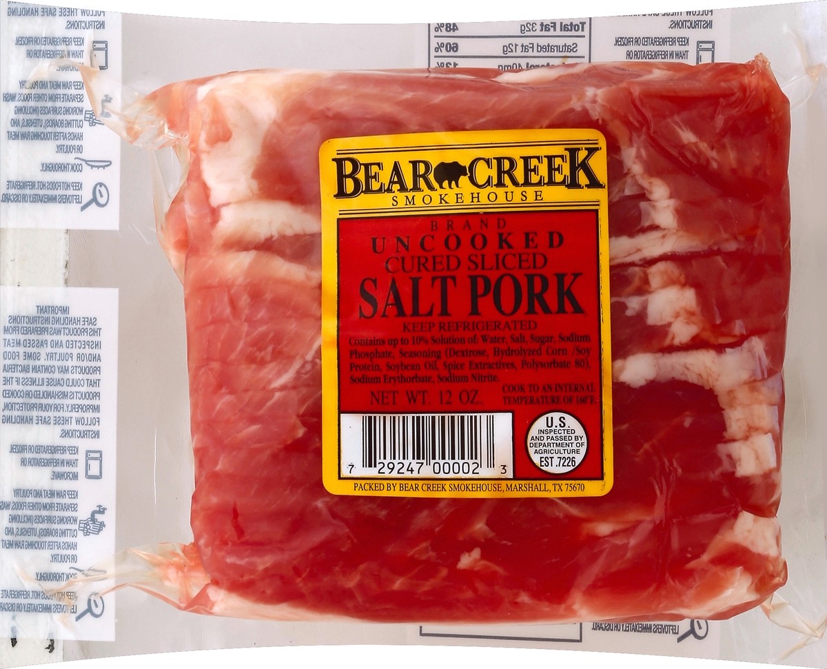 slide 1 of 6, Bear Creek Salt Pork 12 oz, 12 oz