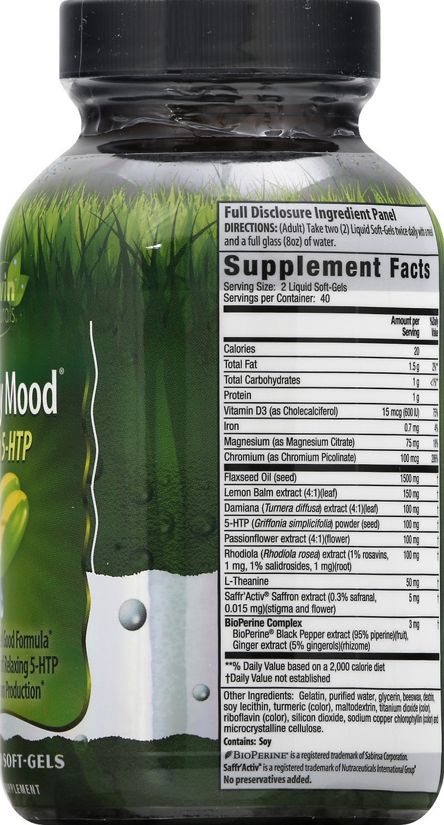 slide 8 of 9, Irwin Naturals With 5-HTP Liquid Soft-Gels Sunny Mood 80 ea, 80 ct