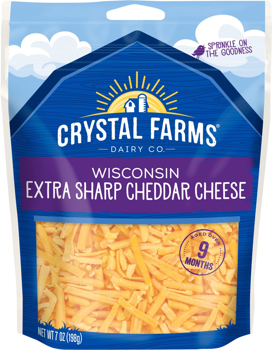 slide 6 of 6, Crystal Farms Cheese, Extra Sharp Cheddar, Wisconsin,
