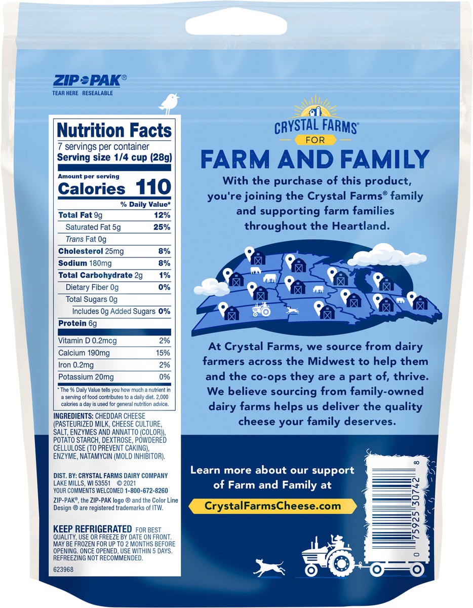 slide 2 of 6, Crystal Farms Cheese, Extra Sharp Cheddar, Wisconsin,