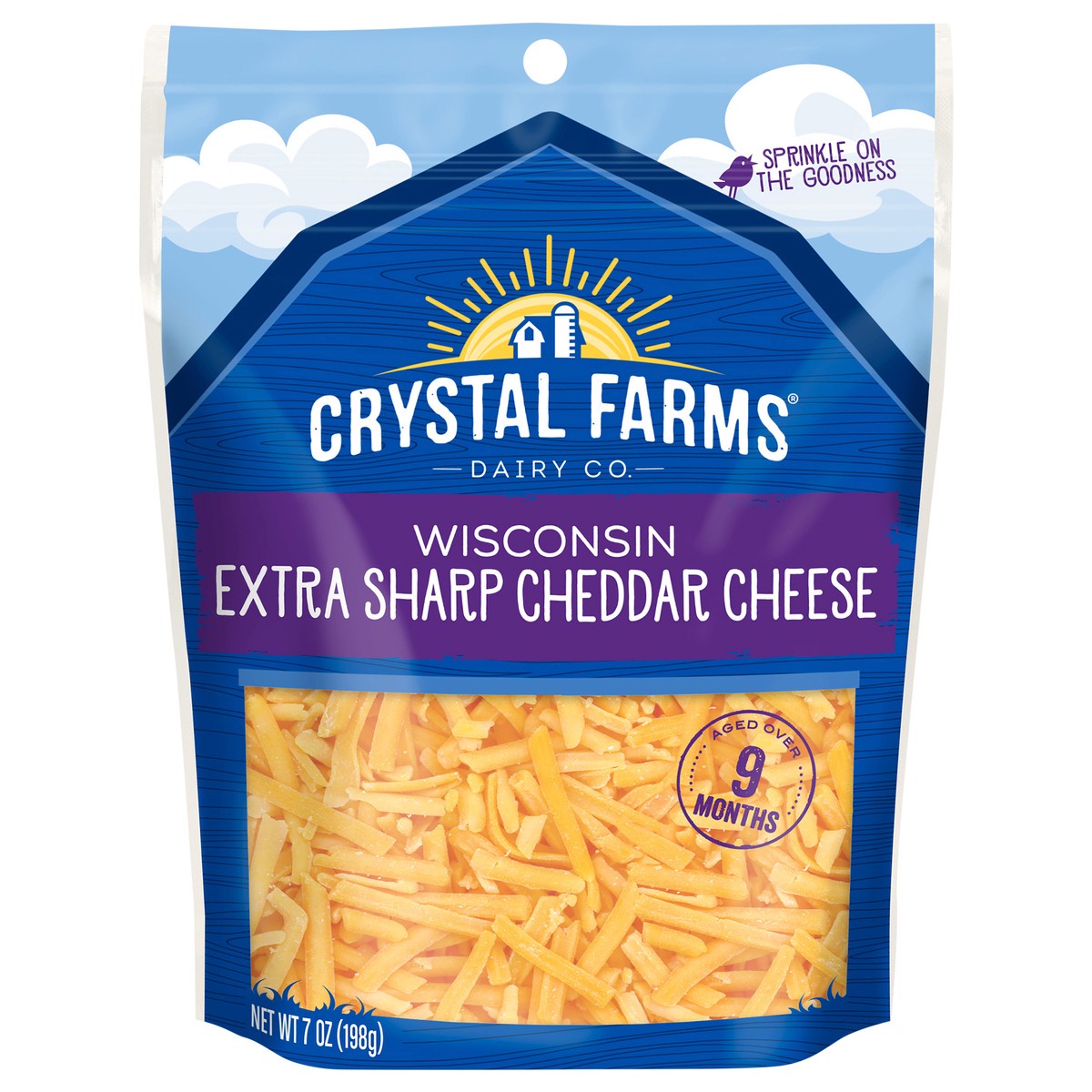slide 1 of 6, Crystal Farms Cheese, Extra Sharp Cheddar, Wisconsin,