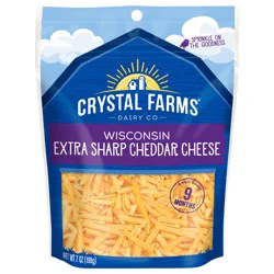 Crystal Farms Cheese, Extra Sharp Cheddar, Wisconsin