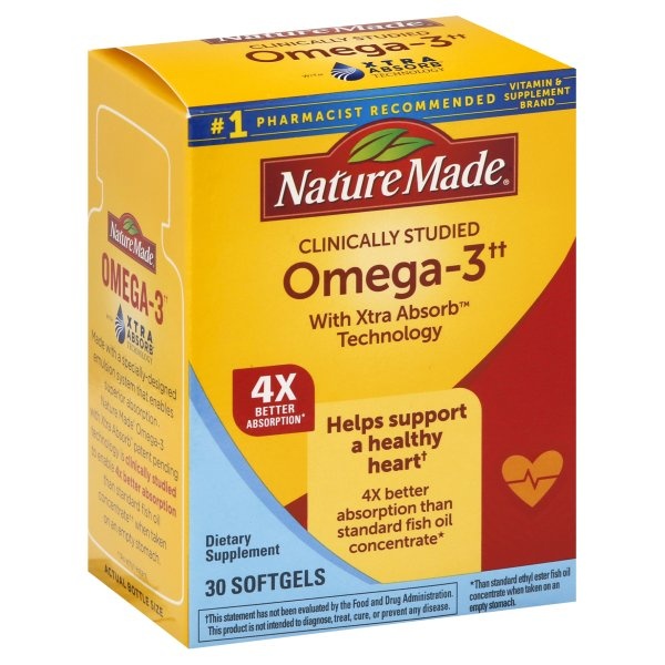 slide 1 of 2, Nature Made Omega-3 With Extra Absorb Technology, 30 ct