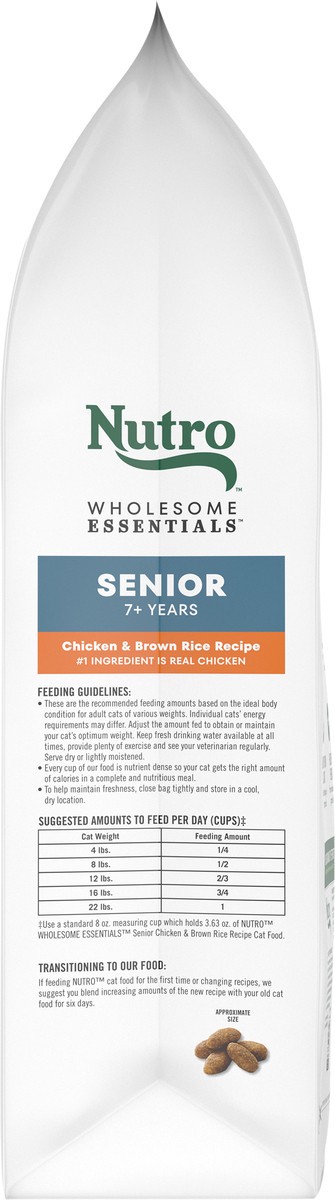 slide 12 of 15, Nutro Wholesome Essentials Natural Senior 7+ Years Chicken & Brown Rice Recipe Cat Food 48 oz, 48 oz