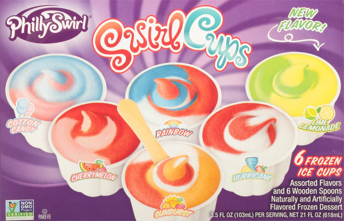 slide 5 of 9, PhillySwirl SwirlCups Assorted Flavors Ice Cups 6 - 3.5 fl oz, 6 ct