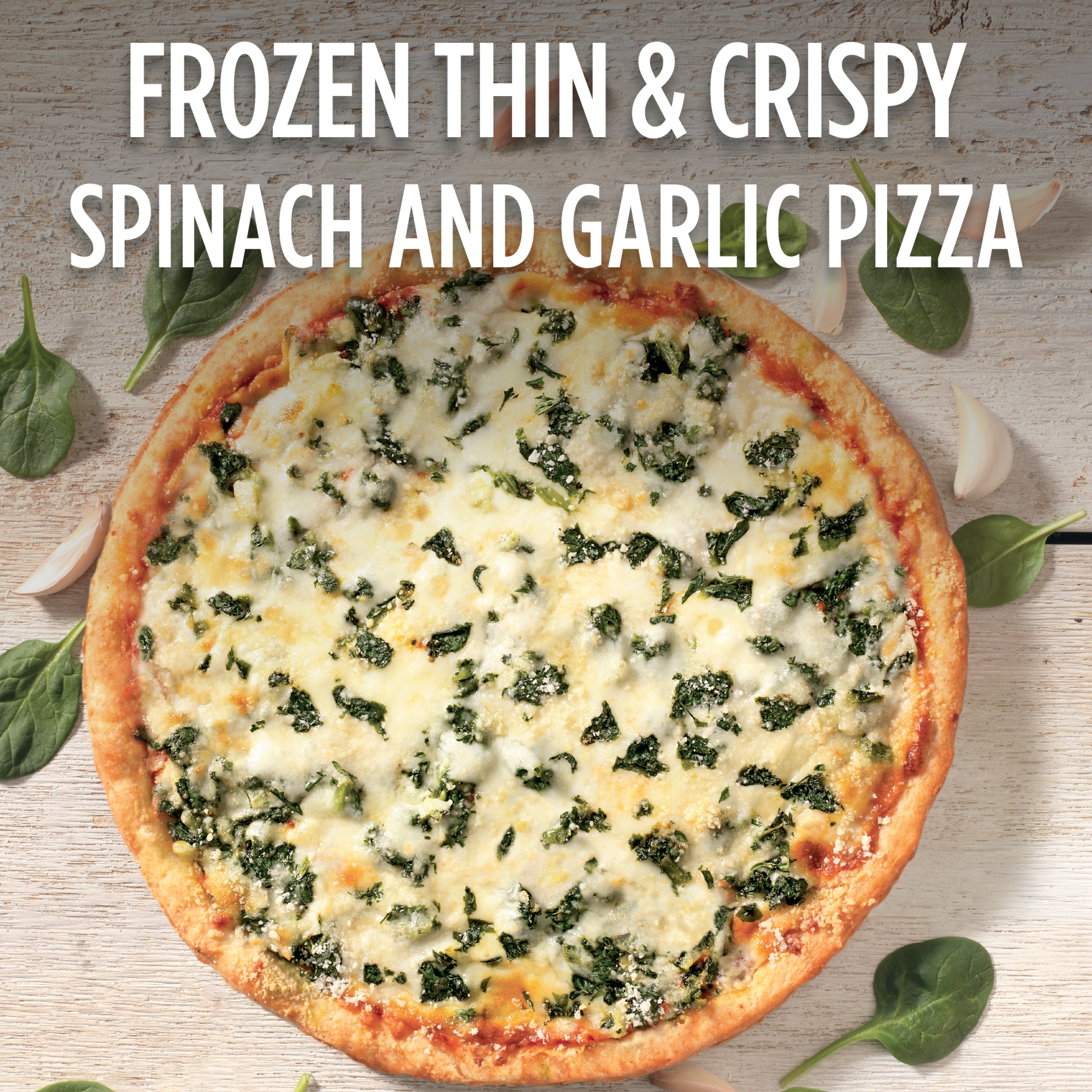 slide 3 of 6, DiGiorno Thin & Crispy Spinach and Garlic Pizza, 11.9 oz