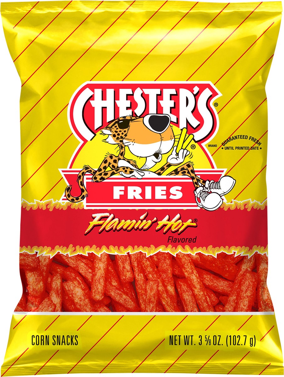 slide 3 of 6, Chester's Fries Corn Snacks Flamin' Hot Flavored - 3.62 oz, 3.62 oz