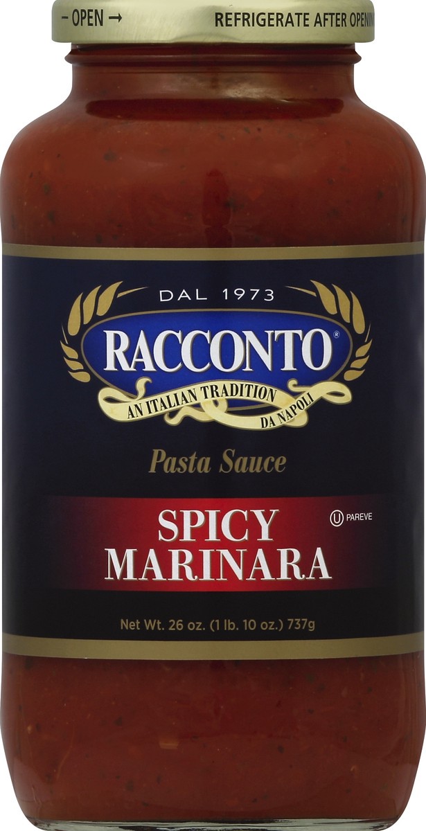 slide 2 of 2, Racconto Spicy Marinara, 26 oz