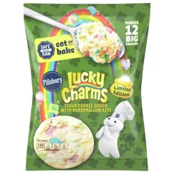 Pillsbury Ready to Bake! Cookie Dough, Limited Edition Lucky Charms Sugar Cookie Dough With Marshmallow Bits, 14 oz